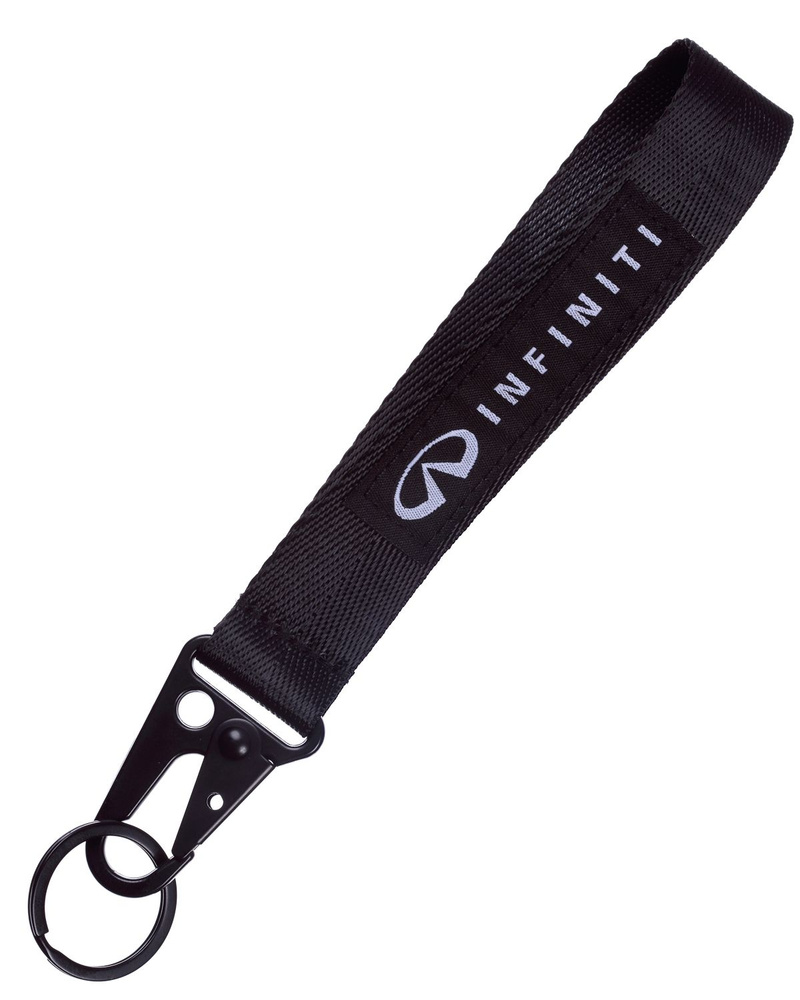 Брелок-лента с карабином и логотипом (нашивка) 15 см.Infiniti (черный)  #1