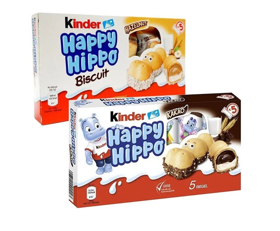 Печенье Kinder Happy Hippo какао и фундук 103 г Х 2 (Германия) #1