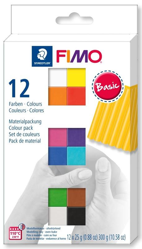 Комплект запекаемой полимерной глины Fimo Soft 8023 C12-1 Базовый (12х25 г.) 12 блоков разных цветов #1