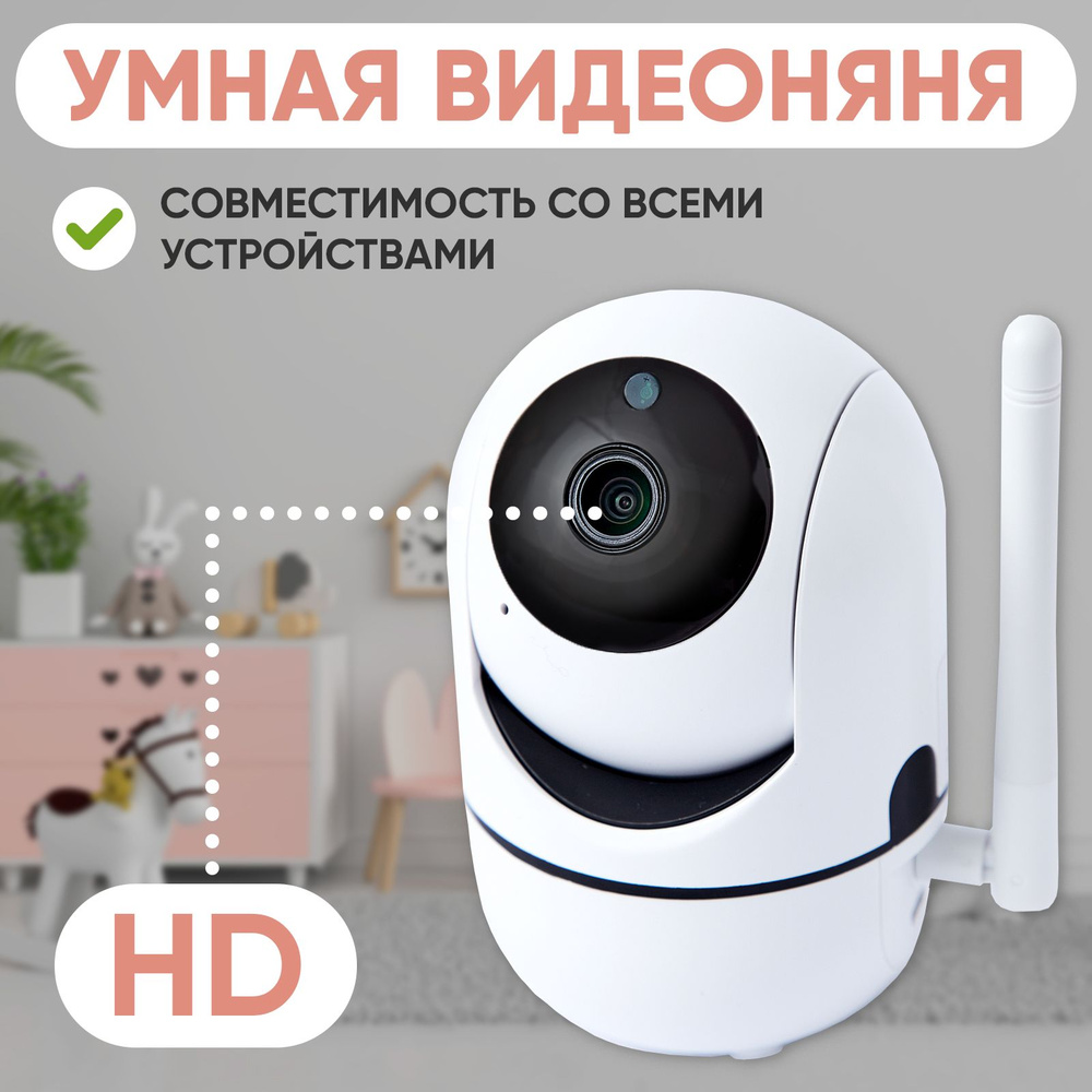 Беспроводная IP камера видеоняня для детей / С датчиком движения, для дома / Видеонаблюдение по wifi #1