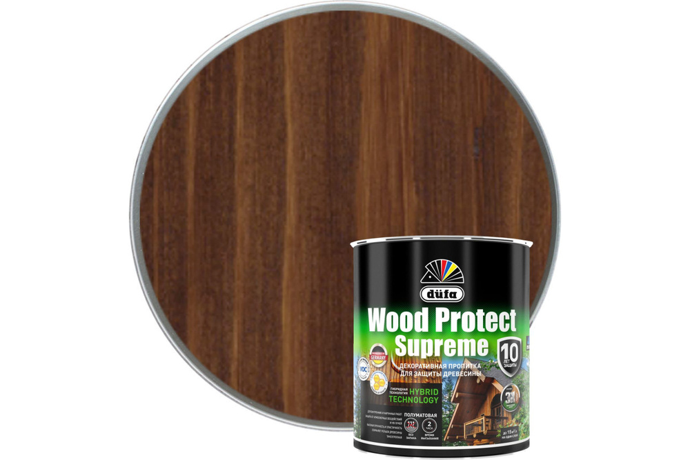 Пропитка декоративная для защиты древесины Dufa Wood Protect Supreme орех 0,75 л  #1