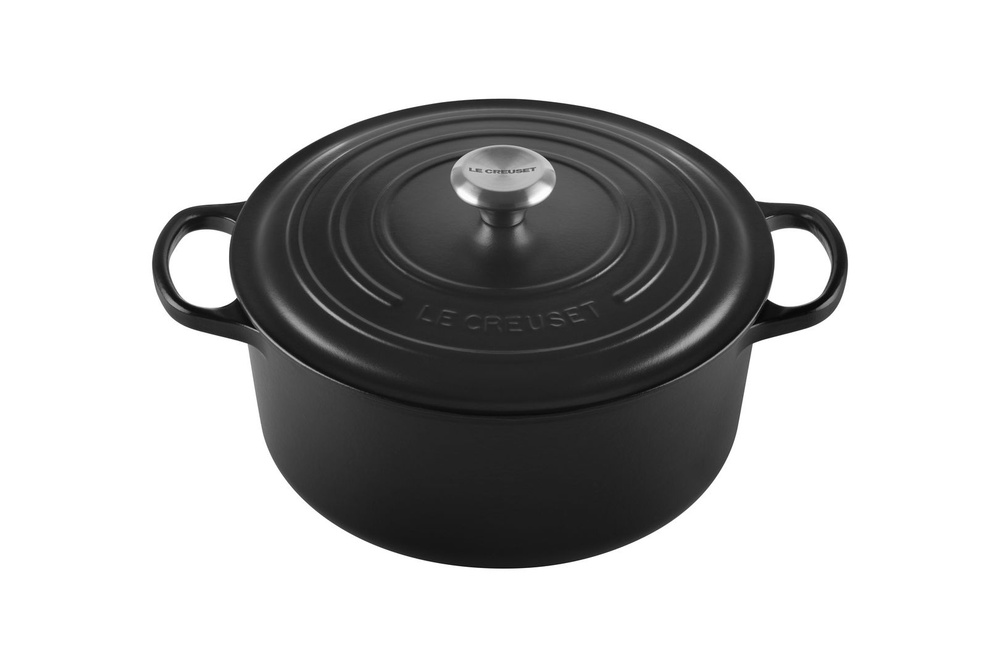 Чугунная эмалированная кастрюля с крышкой Le Creuset, 28 см, 6.7 л, Чёрный матовый (Matte Black)  #1