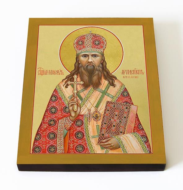 Священномученик Митрофан Краснопольский, архиепископ Астраханский, икона на доске 8*10 см  #1