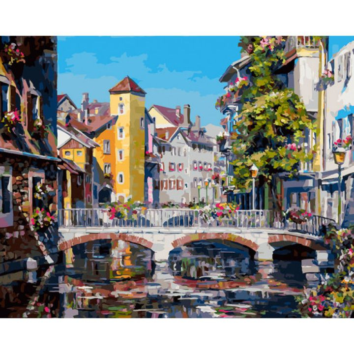 Картина по номерам Белоснежка "Франция. Альпийская Венеция" (40х50 см, Холст на подрамнике)  #1