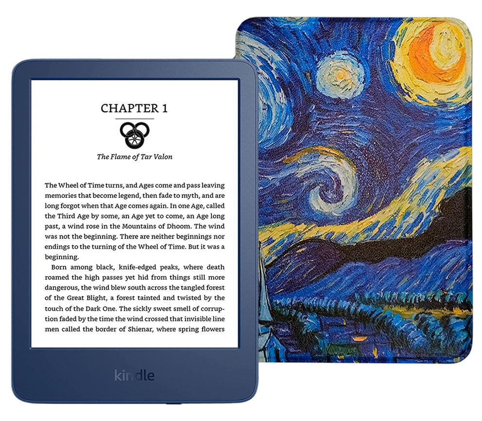 Amazon Kindle 6" Электронная книга K11 (16Gb) SO Denim + обложка ReaderОNE, синий, желтый  #1