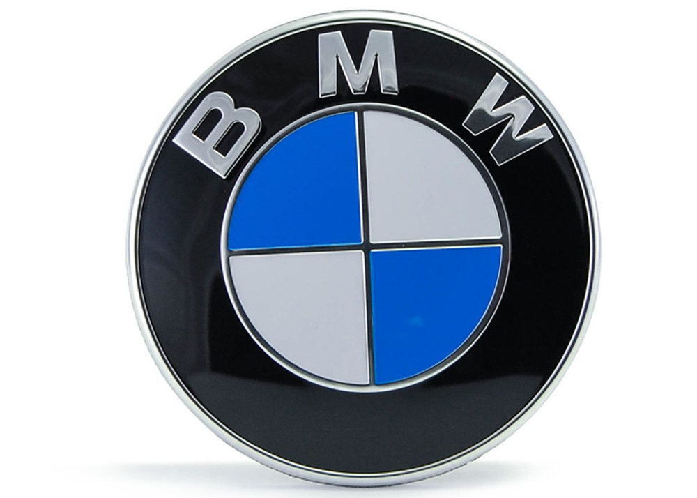 Эмблема Шильдик BMW  БМВ  на руль бело- голубой #1