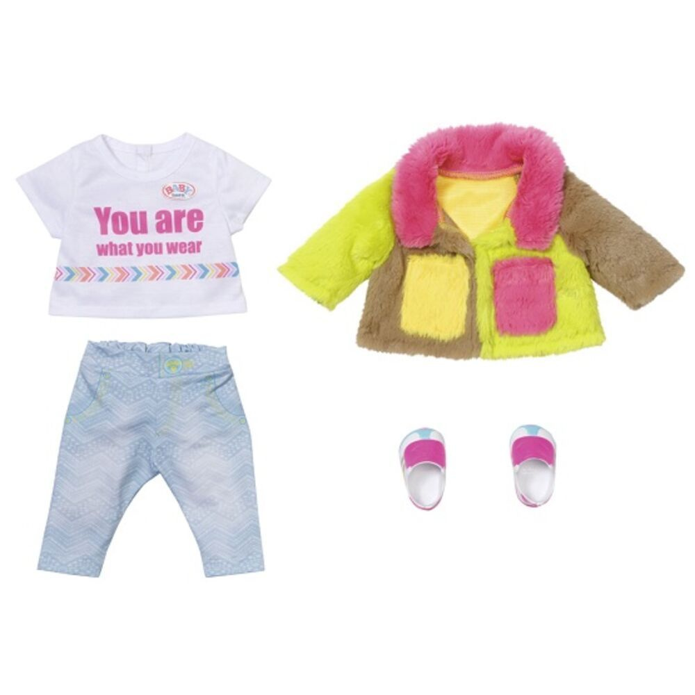 Zapf Creation Baby born Модный наряд с разноцветной меховой курткой, 43 см 830-154  #1