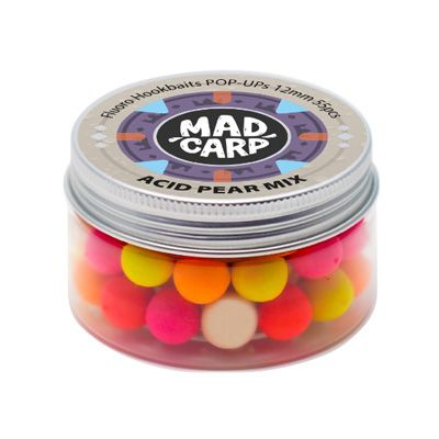 Бойлы плавающие (попапы) Mad Carp Fluoro Pop-Up 12 мм Acid Pear Color Mix #1