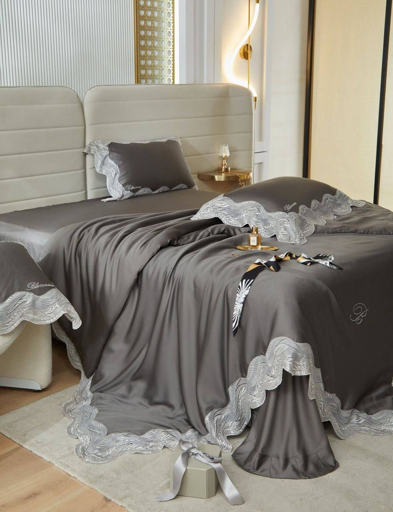 ITALIA Комплект постельного белья, Тенсель, Евро, наволочки 50x70  #1