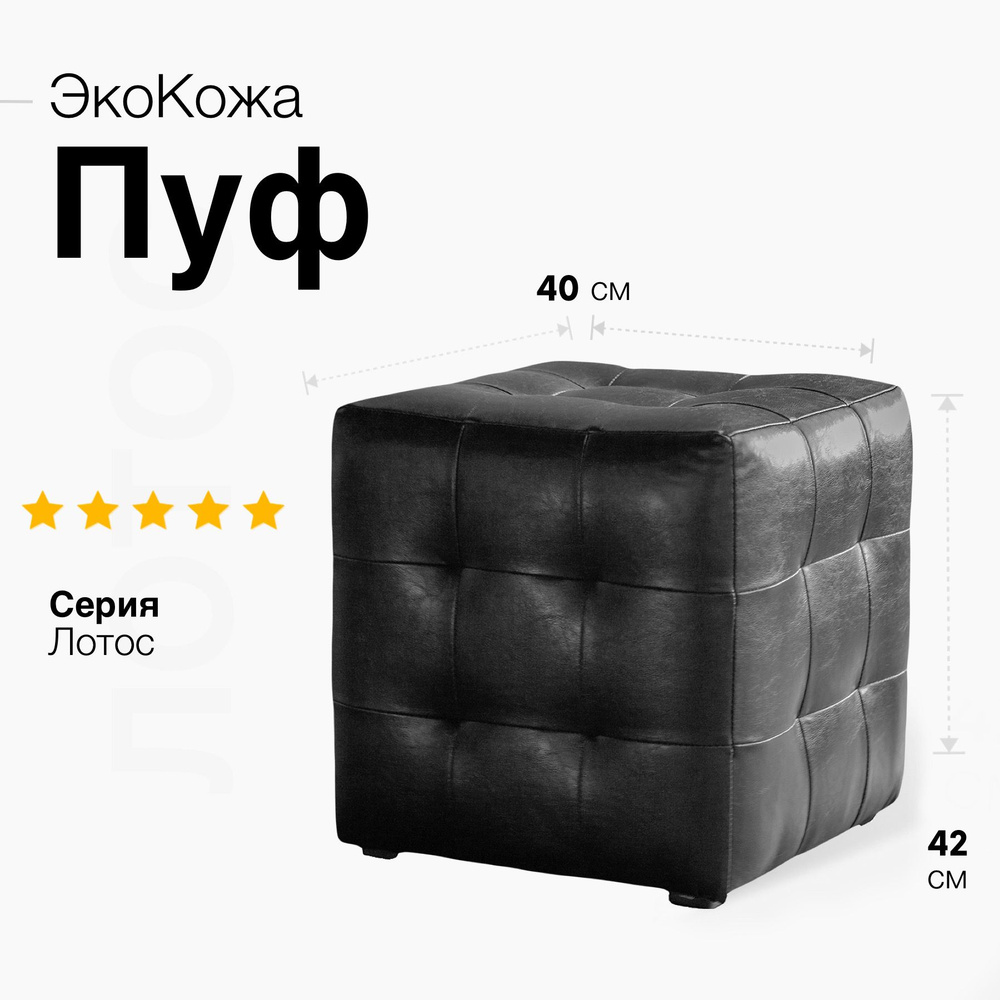 Bean-Bag Пуф, Экокожа, 40х40х42 см #1