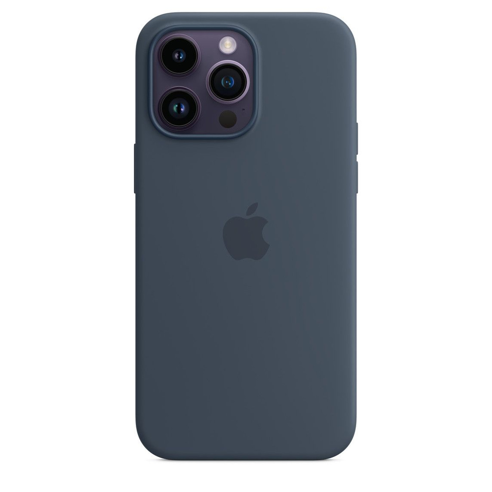 Панель-накладка Apple Silicone Case with MagSafe Blue для 14 Pro Max (с логотипом)  #1