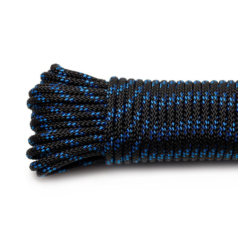 Шнур плетеный якорный 6 мм/550 кгс, 45 м, черный/синий #1