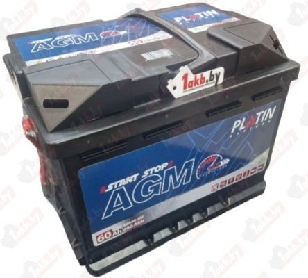 Аккумулятор автомобильный Platin AGM (60 A/h), 680A R+ #1