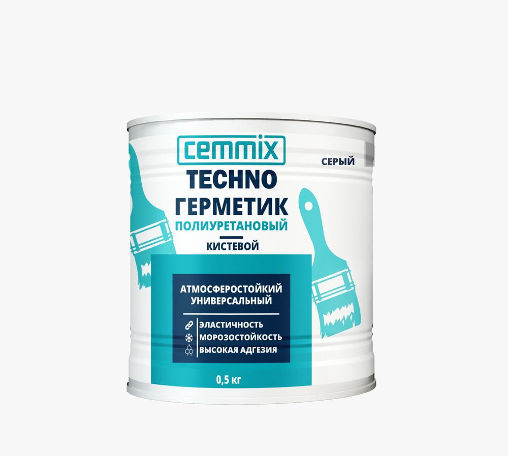Герметик автомобильный жидкая резина полиуретановый "Кистевой", банка 0,5 кг, цвет серый.  #1
