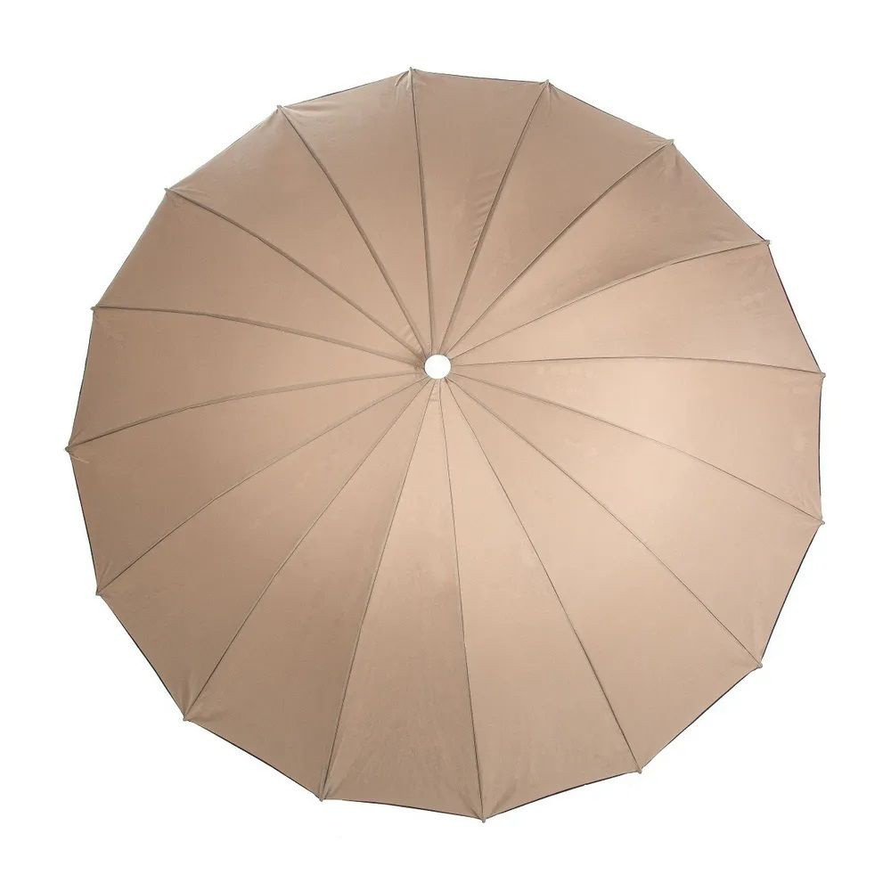 Пляжный зонт большой Green Glade А2071 темно-бежевый для защиты от солнца с куполом из полиэстера и наклоном #1