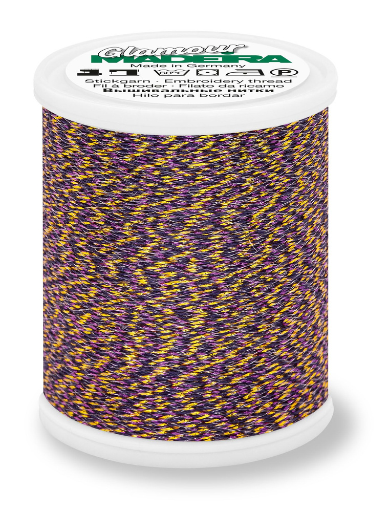 Нитки для шитья и вышивки Madeira, металлизированные Glamour №12, цвет 3258  #1