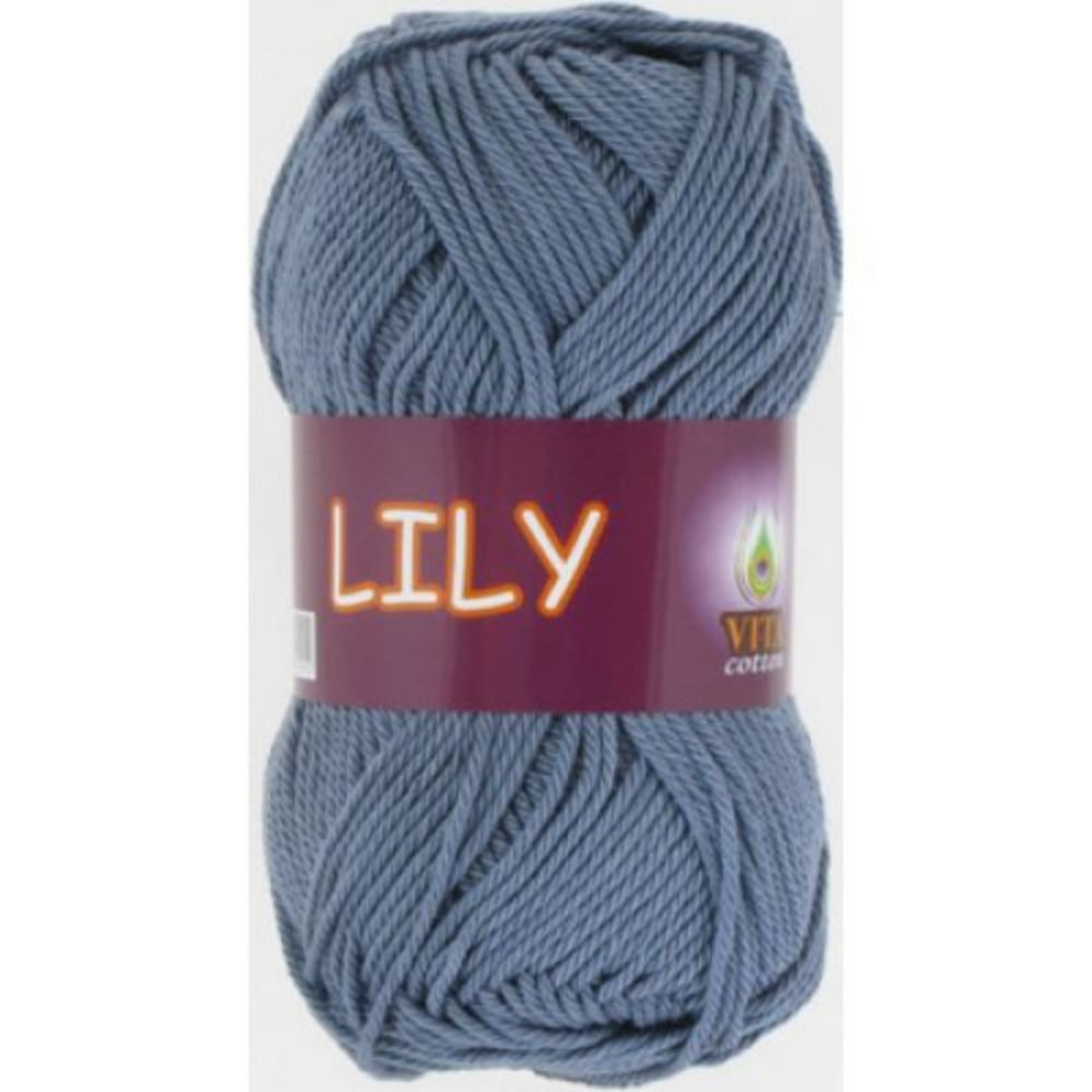 Пряжа для вязания Vita Lily 1631 потертая джинса 50 гр/125 м 100% мерсеризованный хлопок  #1