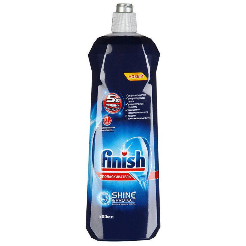 Финиш Блекс и Защита / Finish Shine & Protect - Ополаскиватель для посудомоечных машин, 800 мл  #1