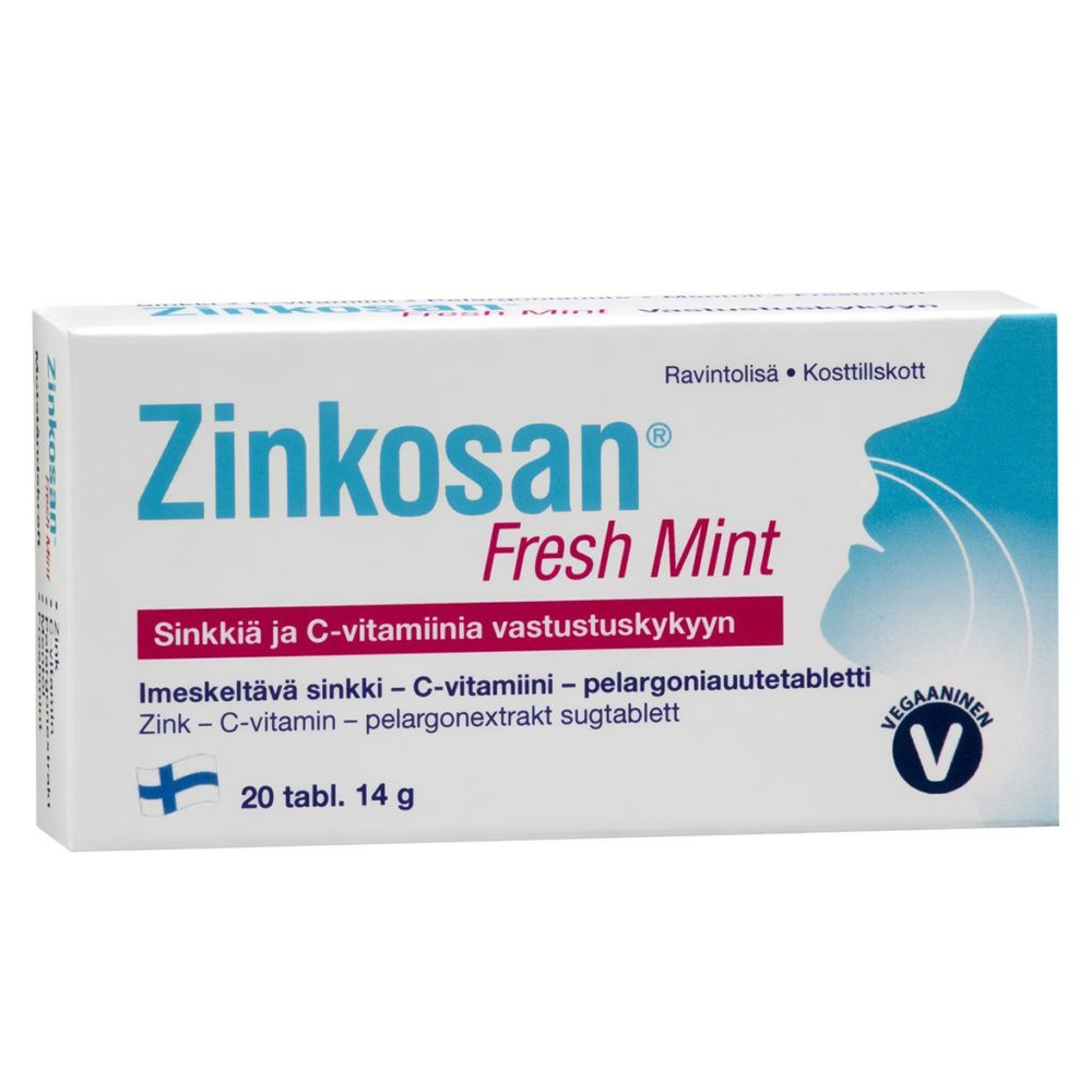 Цинк Zinkosan Fresh Mint Hankintatukku Oy 20 таб. (из Финляндии) #1