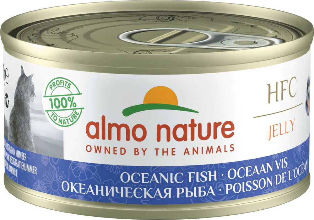 Корм Almo Nature HFC Oceanic Fish (в желе) для кошек, с океанической рыбой, 70 г x 12 шт  #1