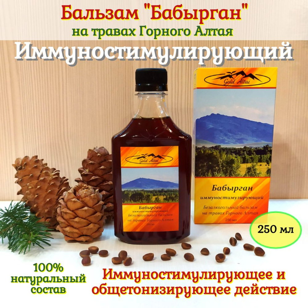 Бальзам "БАБЫРГАН" иммуностимулирующий. Противовирусный, общетонизирующий сироп на травах Горного Алтая, #1
