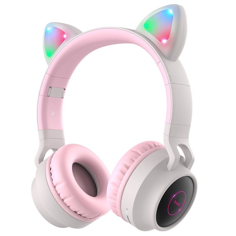 Полноразмерные беспроводные наушники Hoco W27 Cat Ear (5ч/300 mAh/Bluetooth/AUX) серые  #1