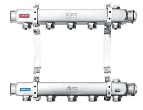 Коллектор Duro System без регулировочных вентилей 1" R-7-секционный, нерж. ст.  #1