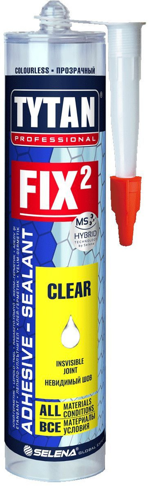 Клей-герметик монтажный (жидкие гвозди) Fix2 Clear TYTAN Professional, Прозрачный, 290 мл, гибридный, #1