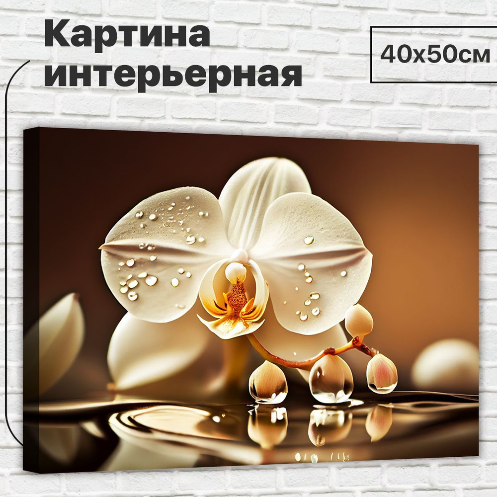 ДоброДаров Картина ""Белая орхидея"", 50  х 40 см #1