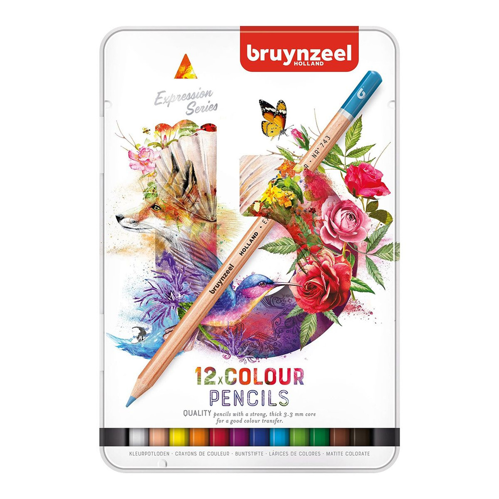 Набор цветных карандашей BRUYNZEEL, 12 цв. мет. Коробка #1