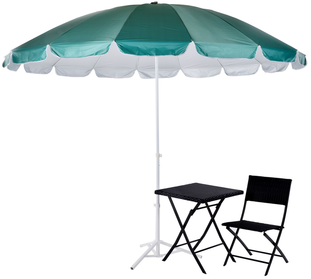 Зонт пляжный NOLITA, диаметр 280см, высота до 250см, зонт садовый, с чехлом, бирюзовый  #1