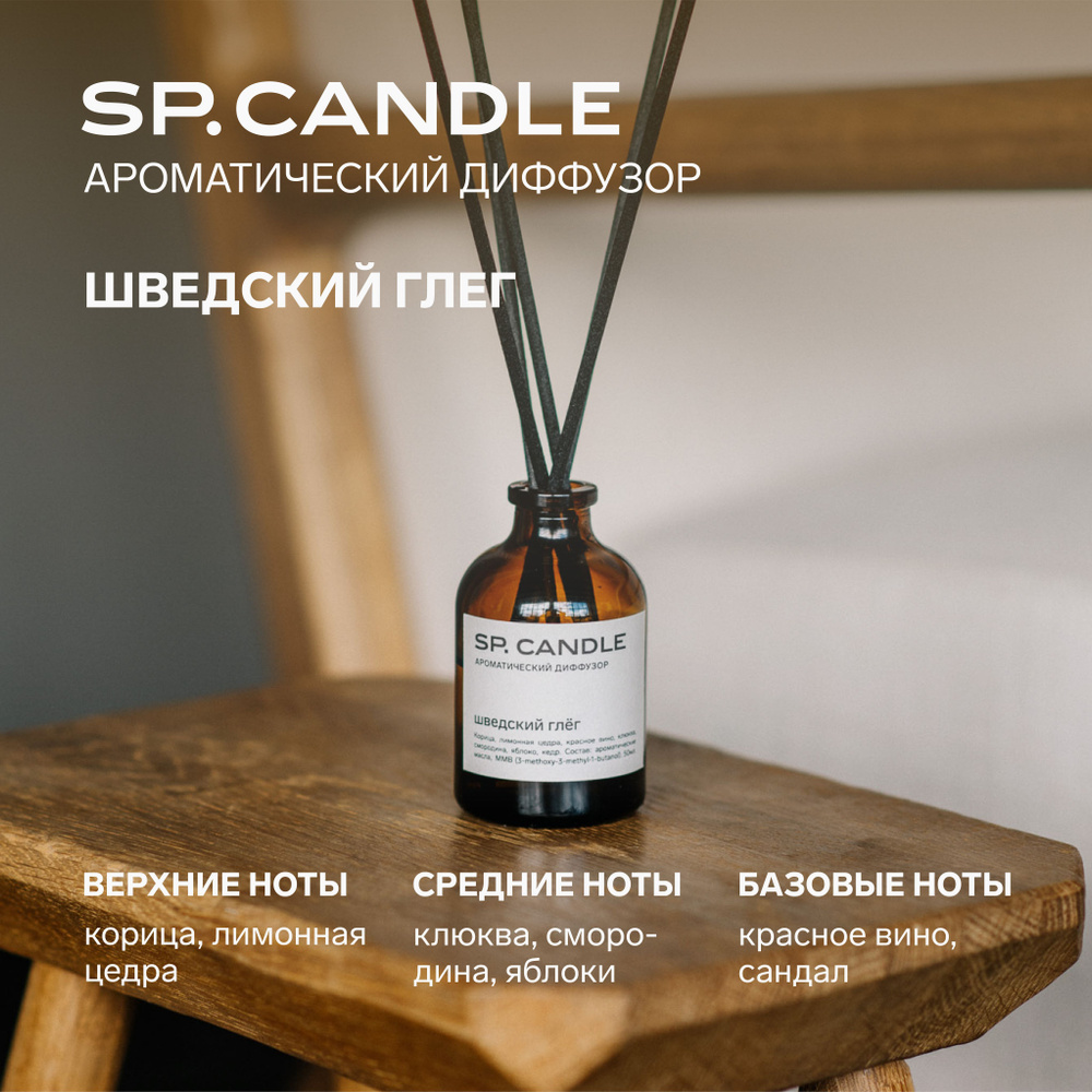 Ароматический Диффузор с фибровыми палочками Шведский глег 50 мл SPCANDLE  #1