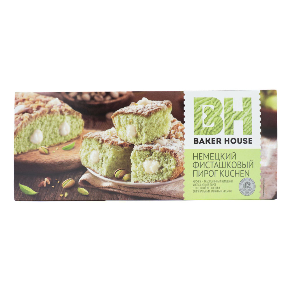 Пирог Baker House Kuchen бисквитный фисташковый 350 г #1