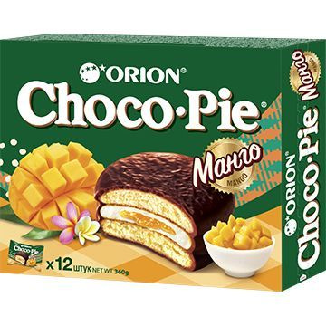 Бисквитное пирожное Orion Choco Pie Mango / Манго 1 пачка 360 г #1