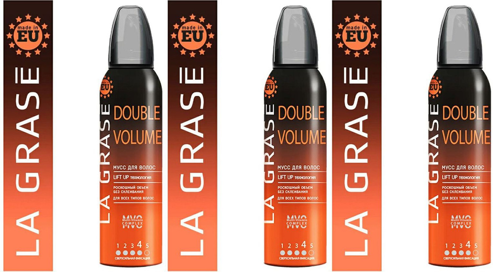 Мусс для укладки волос La Grase Double Volume, комплект: 3 упаковки по 150 мл  #1