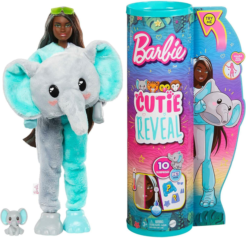 Кукла Барби Cutie Reveal Слон HKP98 #1