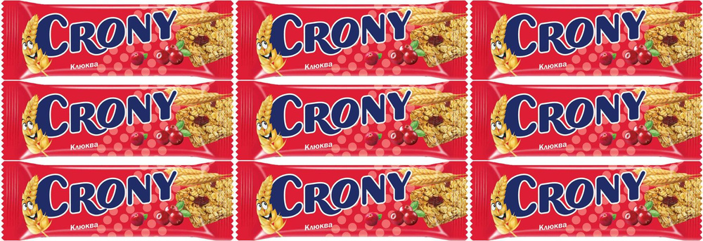 Батончик-мюсли Crony клюква, комплект: 9 упаковок по 50 г #1