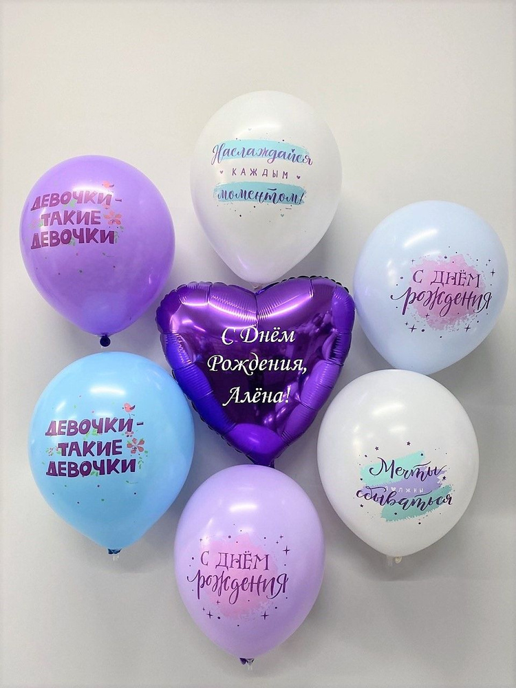 Набор воздушных шаров с именем Алёна на день рождения, шарики для праздника в подарок детям  #1