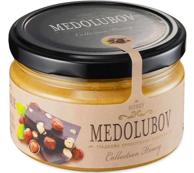 Мёд-суфле с фундуком и шоколадом "Медолюбов" 250 мл #1
