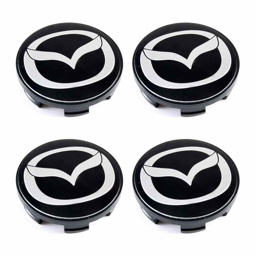 Колпачки на литые диски 60/54/10 мм - 4 шт / Заглушки ступицы Mazda черный для дисков TG Raicing  #1