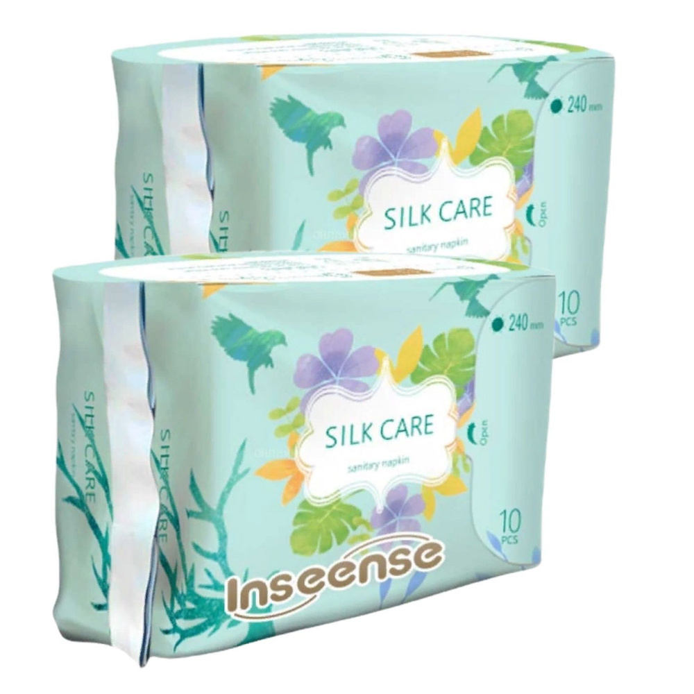 Прокладки женские Inseense Silk Care гигиенические дневные 4 капли 10 шт - 2 упаковки  #1