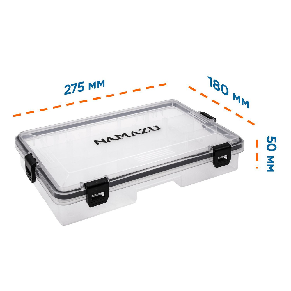 Коробка для рыболовных принадлежностей Namazu TackleBox Waterproof, 275х180х50 мм  #1