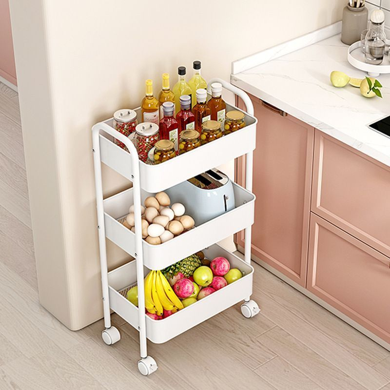 Тележка этажерка трехуровневая, с металлическим каркасом, бесшумная ...