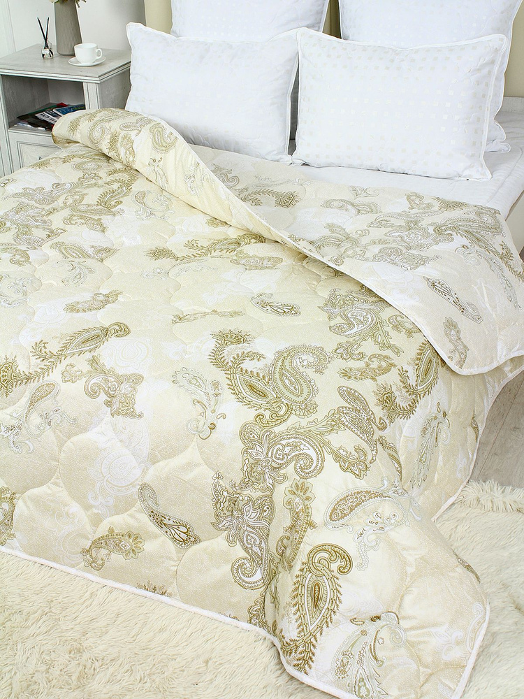 Текстильная компания Багира Одеяло 2-x спальный 172x205 см, Всесезонное, Летнее, с наполнителем Лебяжий #1