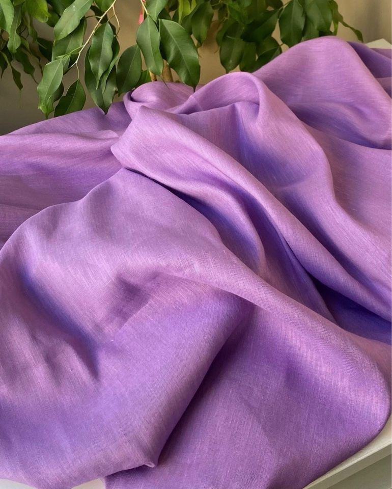 Ткань Лен с вискозой, цвет: Very Peri (Сиреневый), 135 г/м2, отрез 1 метр.  #1