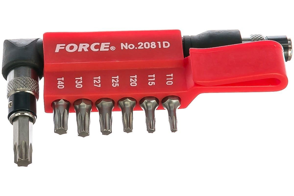 Г-образная отвертка с комплектом Torx бит 1/4" 8 предметов FORCE 2081D  #1