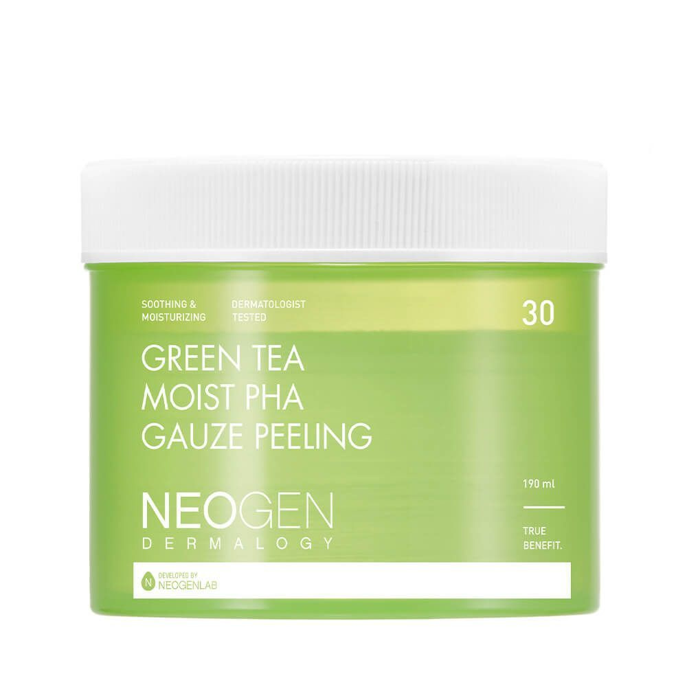 Neogen Dermalogy Отшелушивающие диски для лица с экстрактом зеленого чая Green Tea Moist Gauze Peeling, #1