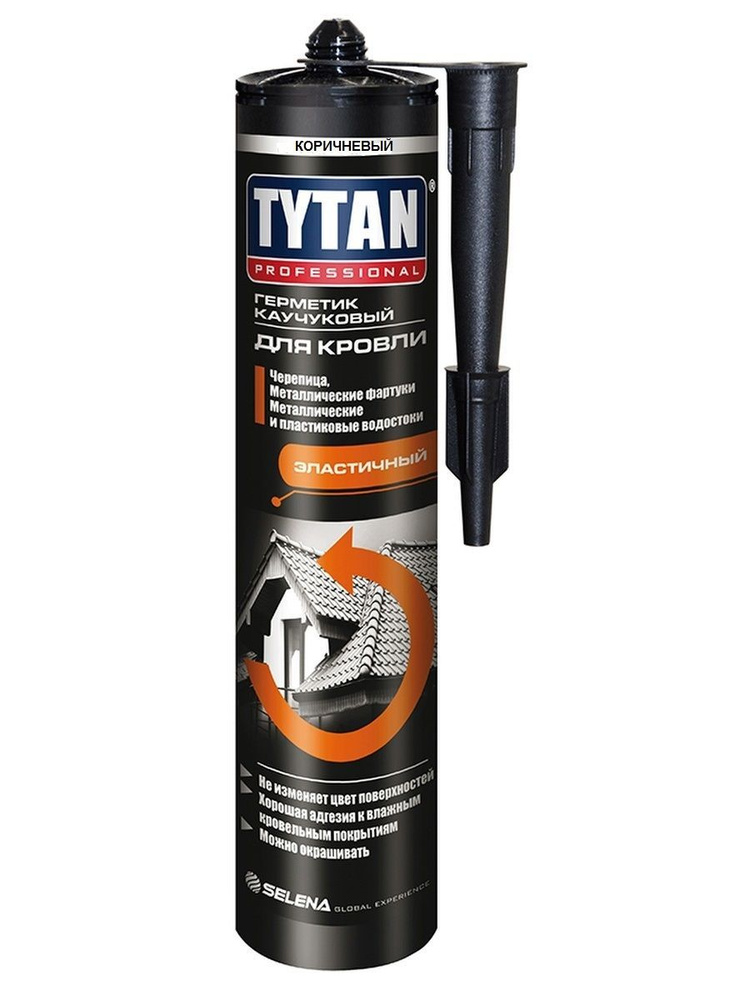 Герметик TYTAN Professional каучуковый для кровли, коричневый , 310 ml 1 шт  #1