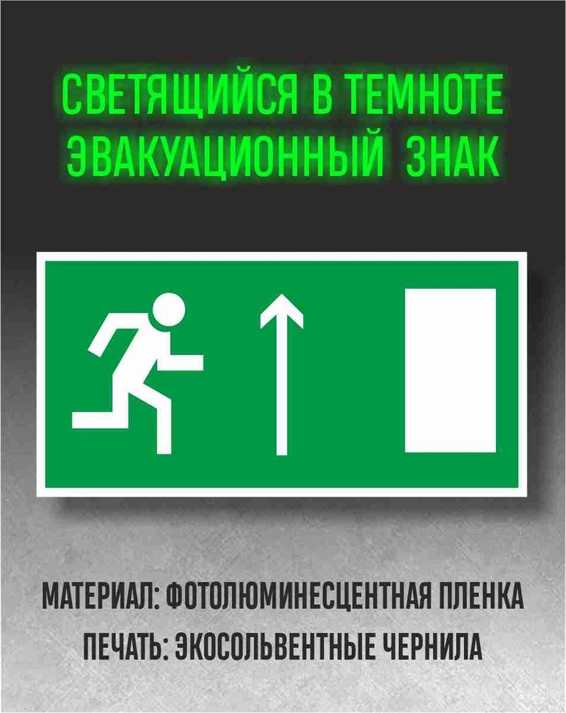 Эвакуационные знаки E11Направление к эвакуационному выходу прямо Размер 200 х 100 мм  #1