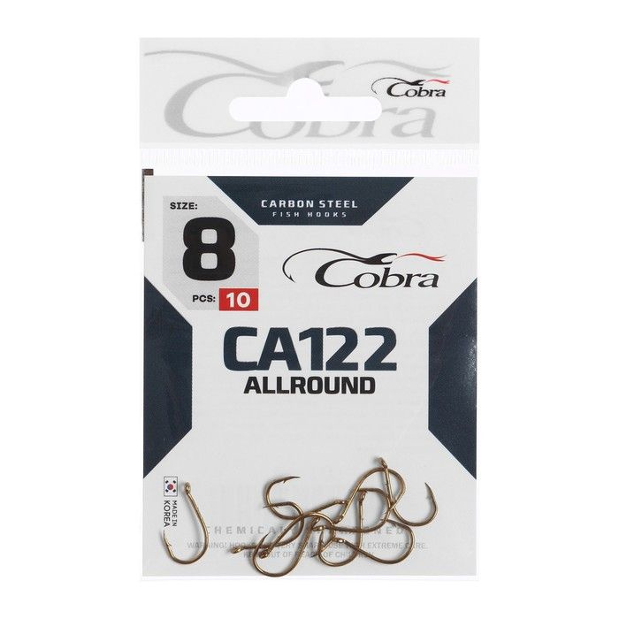 Крючки Cobra ALLROUND, серия CA122, номер 8, 10 шт. #1